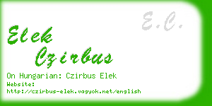 elek czirbus business card